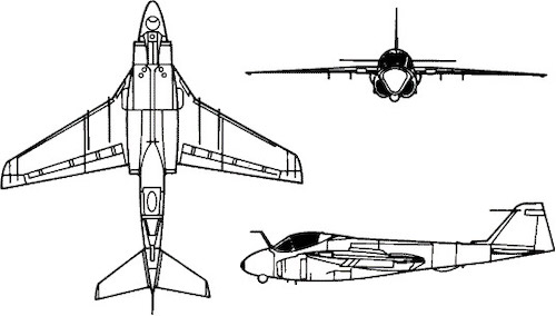 3-view profile of A-6 Intruder