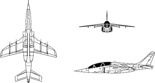 3-view profile of Alphajet