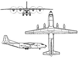 3-view profile of An-12 Cub