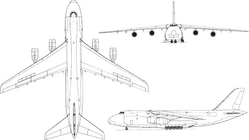 3-view profile of An-124 Condor