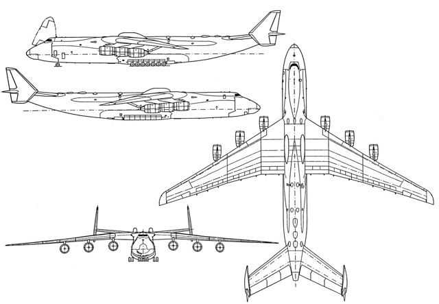 3-view profile of An-225 Cossack