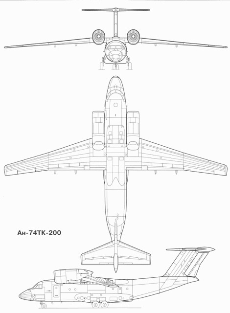 3-view profile of An-72/74 Coaler