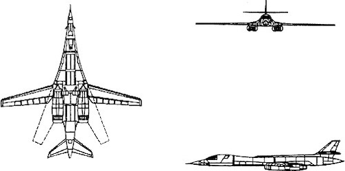 3-view profile of B-1B Lancer