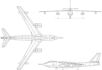 3-view profile of B-47 Stratojet