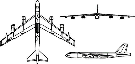 3-view profile of B-52 Stratofortress