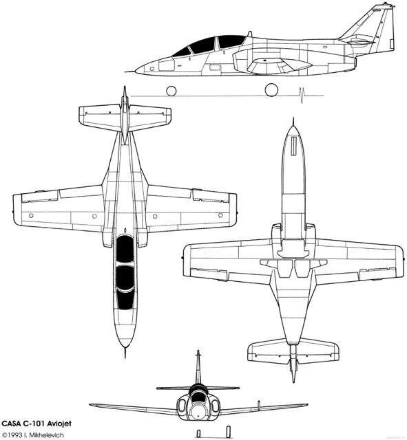 3-view profile of C-101 Aviojet