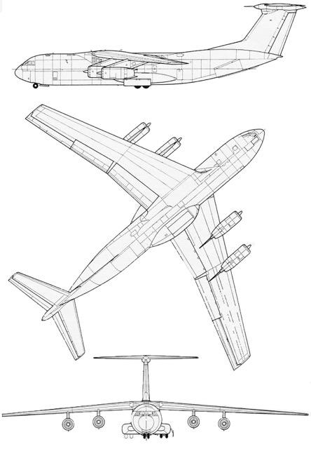 3-view profile of C-141 Starlifter
