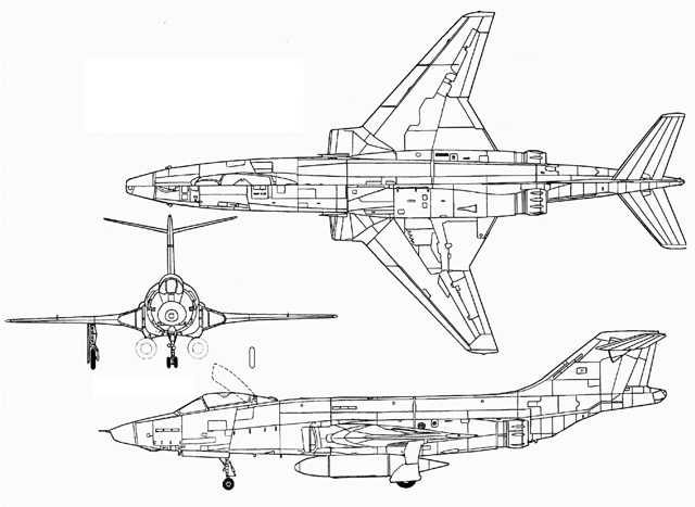 3-view profile of F-101 Voodoo