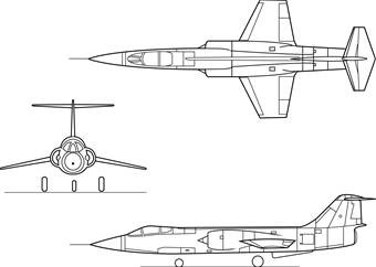 3-view profile of F-104 Starfighter