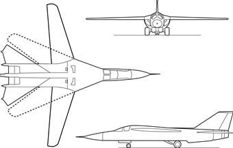 3-view profile of F-111 Aardvark