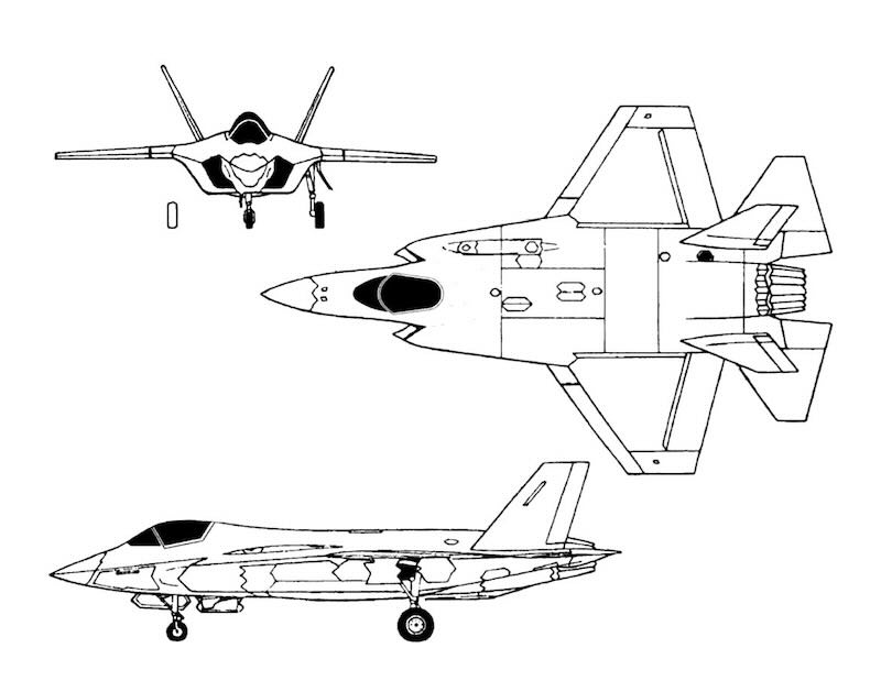 3-view profile of F-35 Lightning II