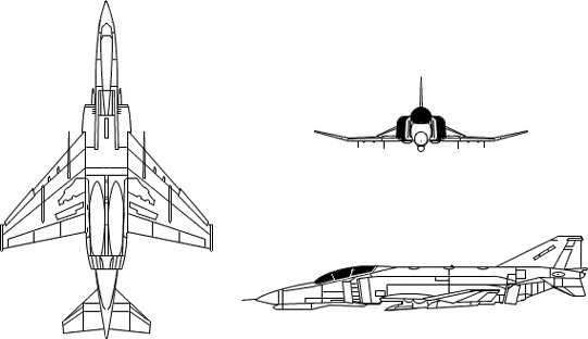 3-view profile of F-4 Phantom II
