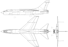3-view profile of F-8 Crusader