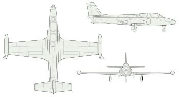 3-view profile of G-2 Galeb