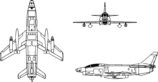 3-view profile of G.91 Gina