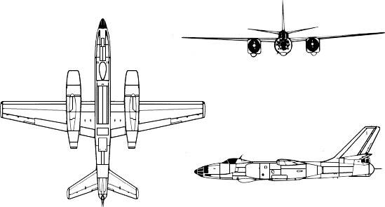 3-view profile of Il-28 Beagle