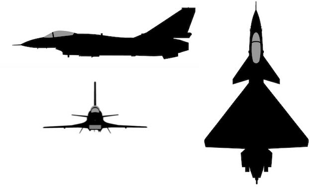 3-view profile of J-10 Vigorous Dragon