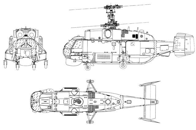 3-view profile of Ka-27 Helix