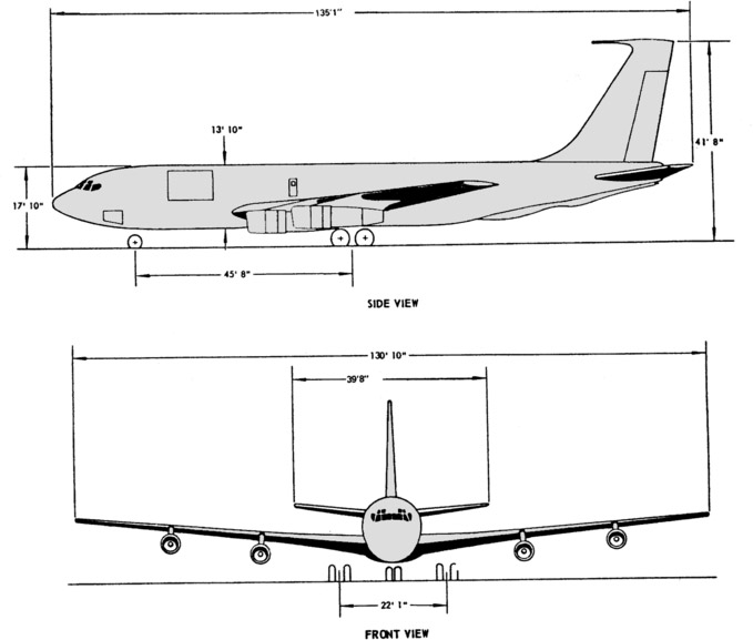 3-view profile of KC-135 Stratotanker