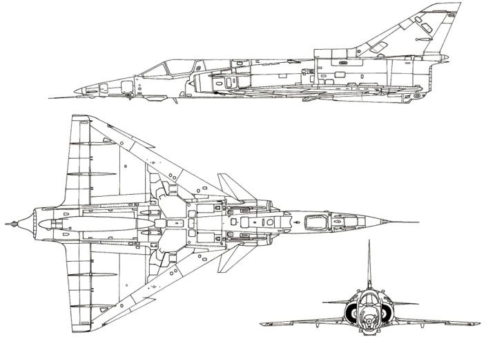 3-view profile of Kfir