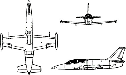 3-view profile of L-39 Albatros