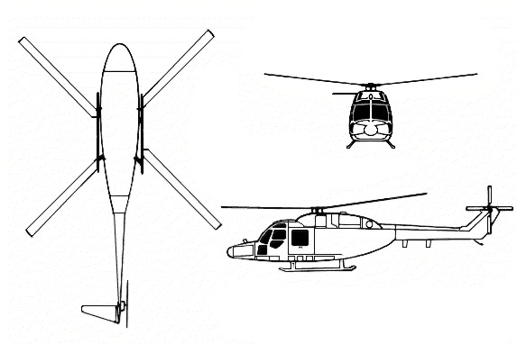 3-view profile of WG-13 Lynx