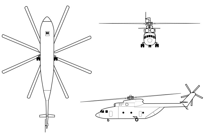 3-view profile of Mi-26 Halo