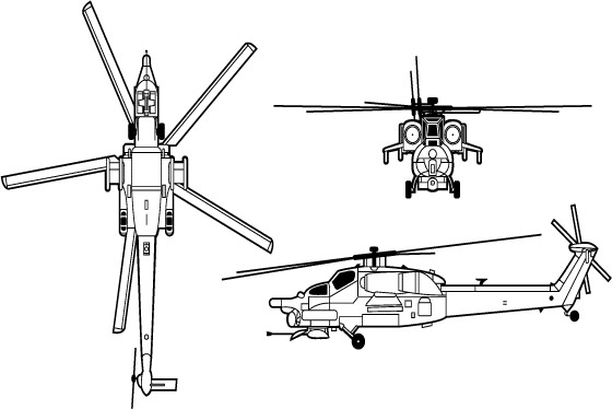 3-view profile of Mi-28 Havoc