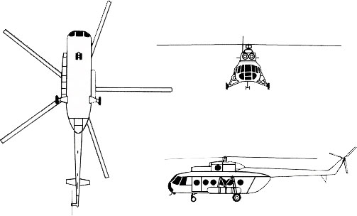 3-view profile of Mi-8 Hip