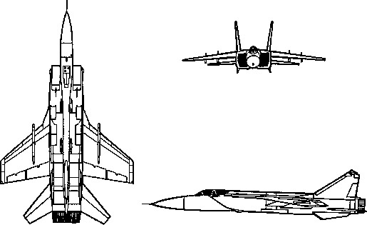 3-view profile of MiG-31 Foxhound