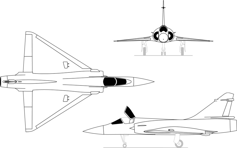 3-view profile of Mirage 2000