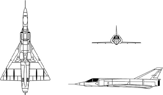 3-view profile of Mirage III / 5 / 50