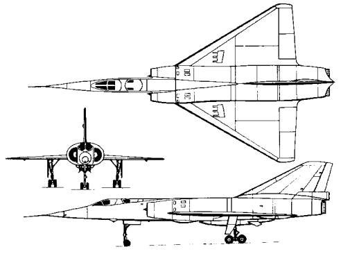 3-view profile of Mirage IV
