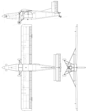 3-view profile of PC-6 Porter