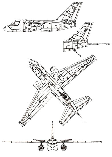 3-view profile of S-3 Viking