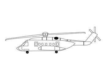3-view profile of S-92 Superhawk