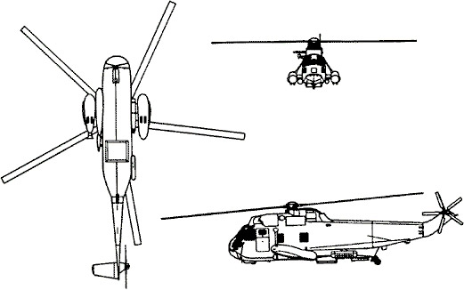 3-view profile of SH-3 Sea King
