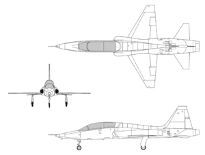 3-view profile of T-38 Talon