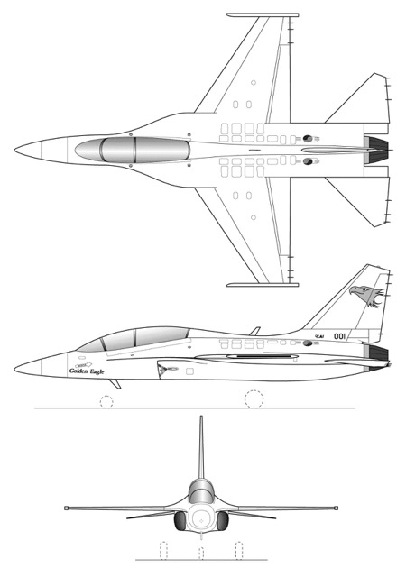 3-view profile of T-50 Golden Eagle