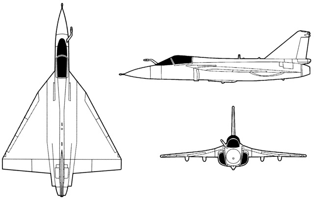 3-view profile of Tejas