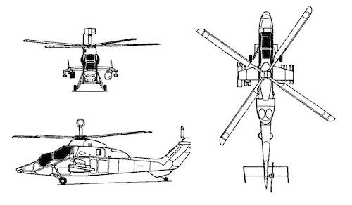 3-view profile of EC665 Tiger