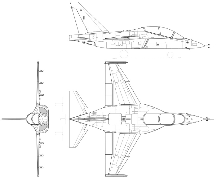 3-view profile of Yak-130 Mitten