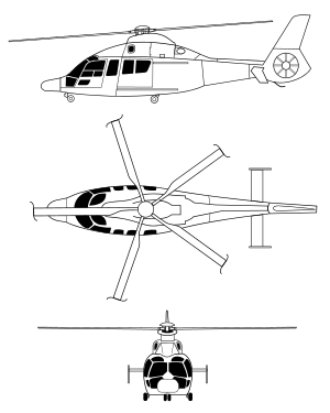 3-view profile of Z-9 Haitun